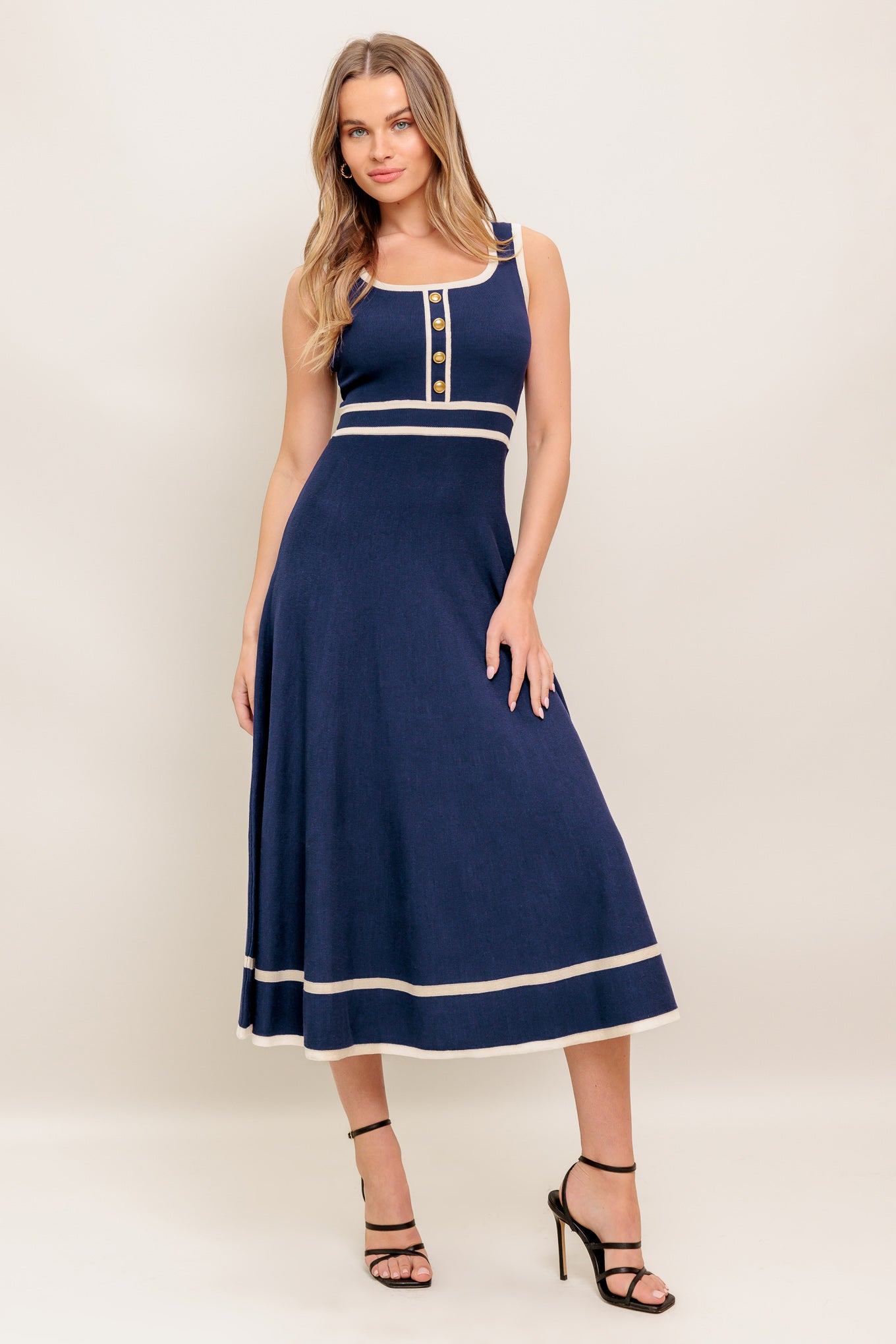 DREAMY DAISY KNIT MIDI DRESS Flying Tomato